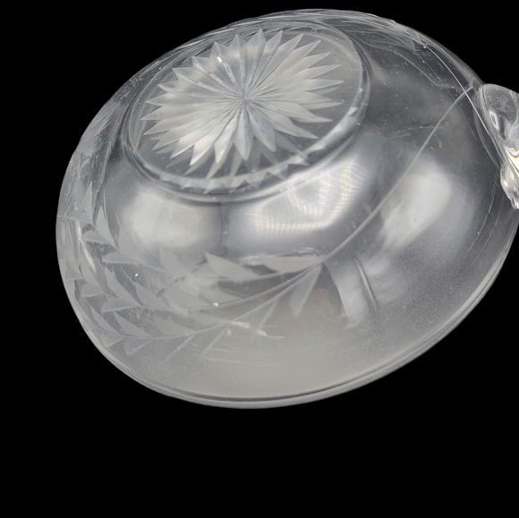 Vintage Cut Glass Nappy Butterfly Flowers - Picture 5 of 10